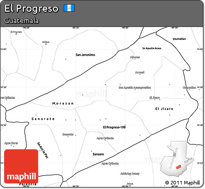 Blank Simple Map of El Progreso