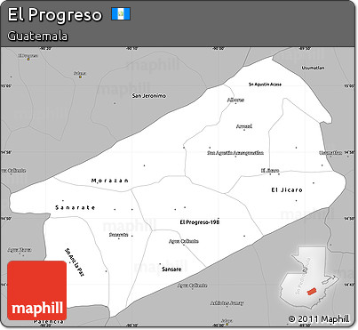 Gray Simple Map of El Progreso