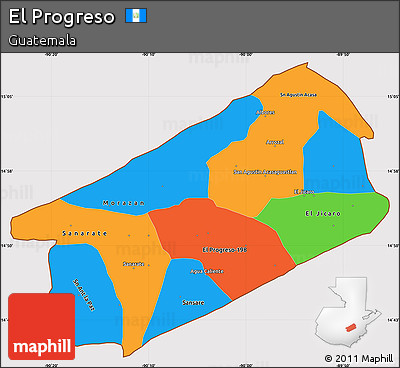 Political Simple Map of El Progreso, cropped outside