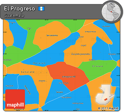 Political Simple Map of El Progreso