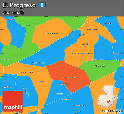 Political Simple Map of El Progreso