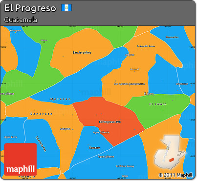 Political Simple Map of El Progreso