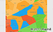 Political Simple Map of El Progreso, political shades outside
