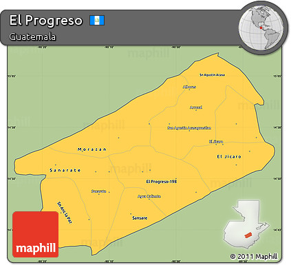 Savanna Style Simple Map of El Progreso, cropped outside