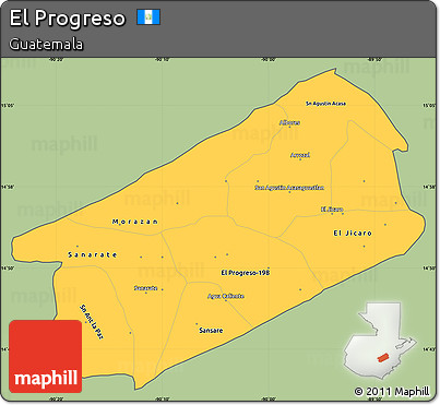 Savanna Style Simple Map of El Progreso, cropped outside