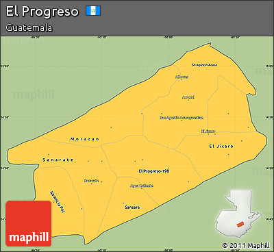 Savanna Style Simple Map of El Progreso, cropped outside