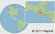 Savanna Style Location Map of S.and. Sajcabaja