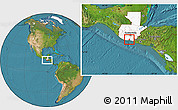 Satellite Location Map of Iztapa, highlighted country
