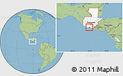 Savanna Style Location Map of San Jose, highlighted country
