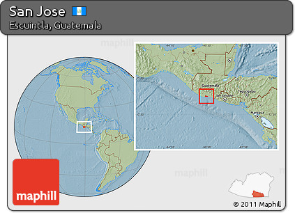 Savanna Style Location Map of San Jose, hill shading