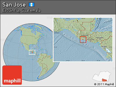 Savanna Style Location Map of San Jose, hill shading