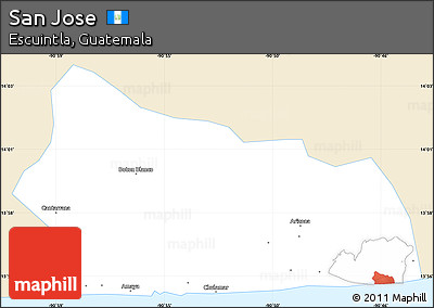 Classic Style Simple Map of San Jose, single color outside