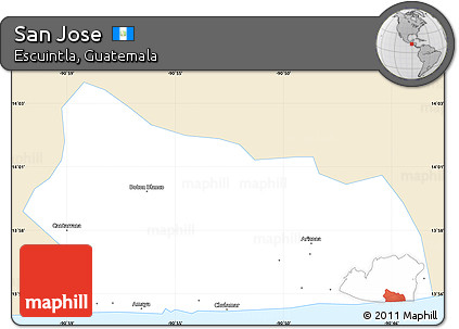 Classic Style Simple Map of San Jose, single color outside