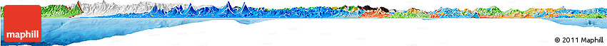 Flag Horizon Map of Guatemala, political outside, flag aligned to the middle