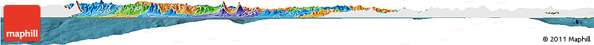 Political Horizon Map of Guatemala, single color outside, satellite sea