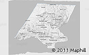 Gray 3D Map of Huehuetenango, single color outside