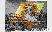 Physical 3D Map of Huehuetenango, darken, desaturated