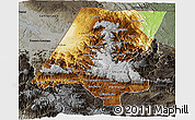 Physical 3D Map of Huehuetenango, darken, semi-desaturated