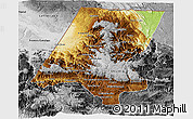 Physical 3D Map of Huehuetenango, desaturated