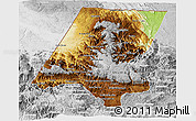 Physical 3D Map of Huehuetenango, lighten, desaturated
