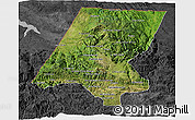 Satellite 3D Map of Huehuetenango, darken, desaturated