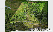 Satellite 3D Map of Huehuetenango, darken