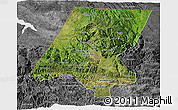 Satellite 3D Map of Huehuetenango, desaturated