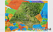 Satellite 3D Map of Huehuetenango, political outside