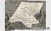 Shaded Relief 3D Map of Huehuetenango, darken