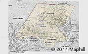 Shaded Relief 3D Map of Huehuetenango, desaturated