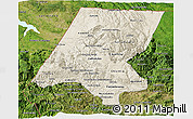 Shaded Relief 3D Map of Huehuetenango, satellite outside