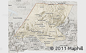 Shaded Relief 3D Map of Huehuetenango, semi-desaturated