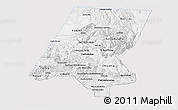 Silver Style 3D Map of Huehuetenango, single color outside