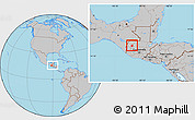 Gray Location Map of Chiantla, within the entire country