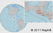 Gray Location Map of Chiantla, hill shading