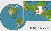 Satellite Location Map of Chiantla, highlighted country