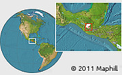 Satellite Location Map of Chiantla, highlighted parent region