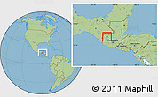 Savanna Style Location Map of Chiantla, within the entire country