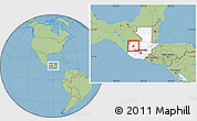 Savanna Style Location Map of Chiantla, highlighted country, within the entire country