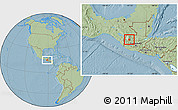 Savanna Style Location Map of Chiantla, hill shading