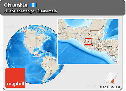 Shaded Relief Location Map of Chiantla