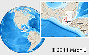 Shaded Relief Location Map of Chiantla, highlighted country