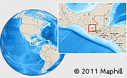 Shaded Relief Location Map of Chiantla, highlighted parent region