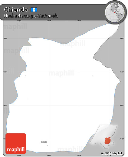 Gray Simple Map of Chiantla, single color outside