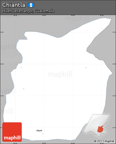 Gray Simple Map of Chiantla, single color outside