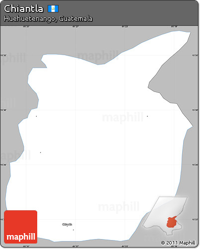 Gray Simple Map of Chiantla, single color outside