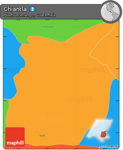 Political Simple Map of Chiantla