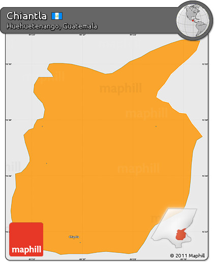 Political Simple Map of Chiantla, single color outside