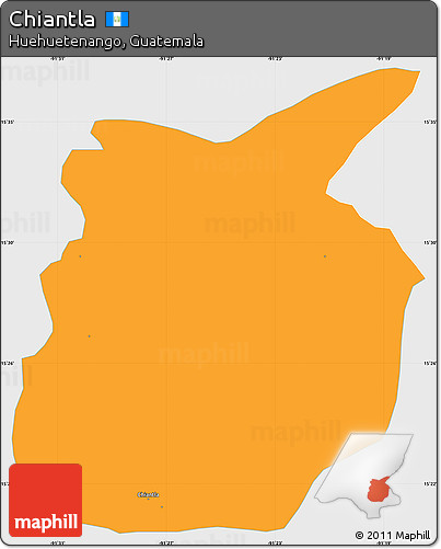 Political Simple Map of Chiantla, single color outside