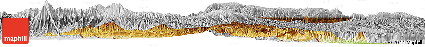 Physical Horizon Map of Huehuetenango, lighten, desaturated